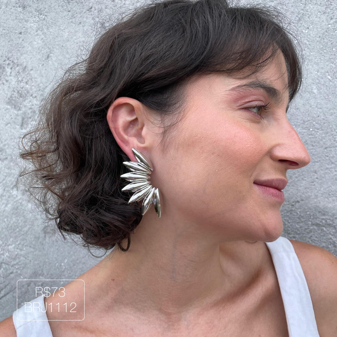 Brinco XG Ear Cuff Pontas Liso Prateado